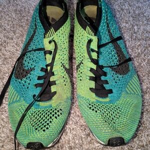 Nike Flyknit Racer Lucid Green Turquoise Blue Size 4.5